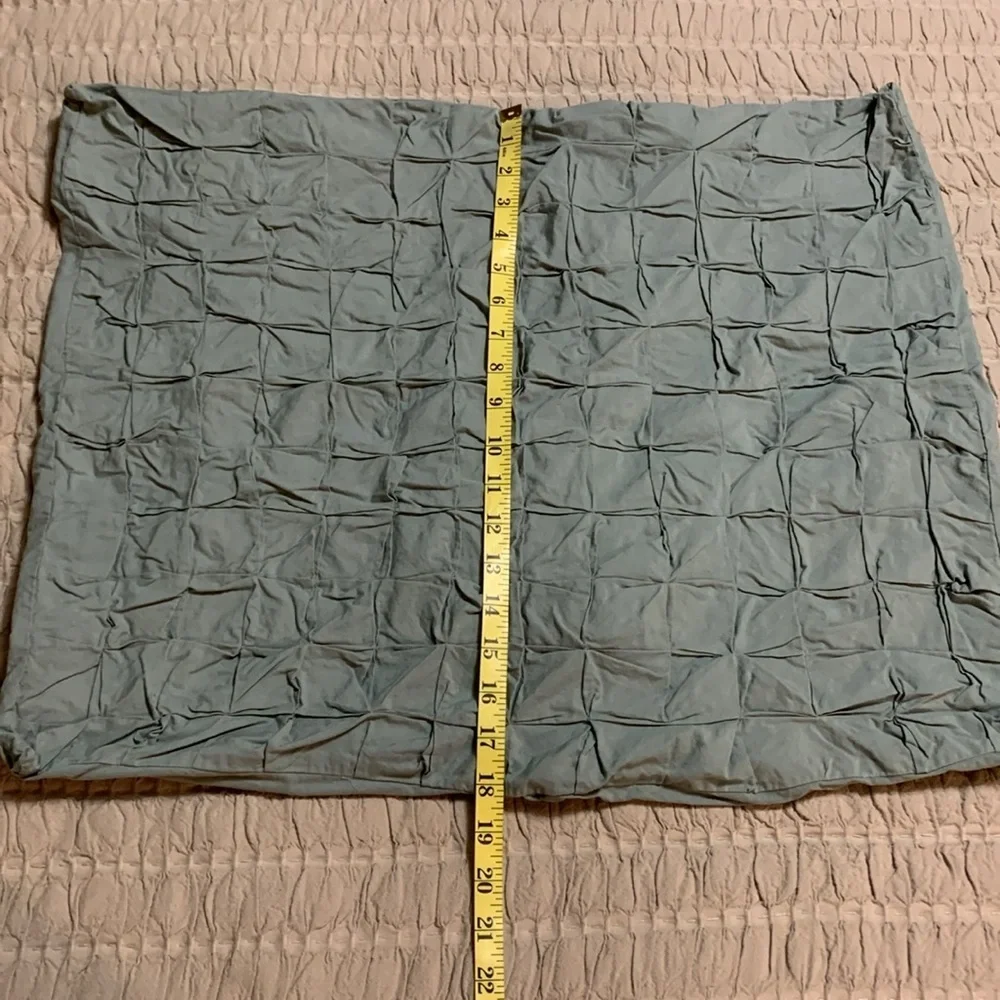 West Elm Puffed/Quilted Standard Size Cotton Sage Sham/ Pillowcases 2